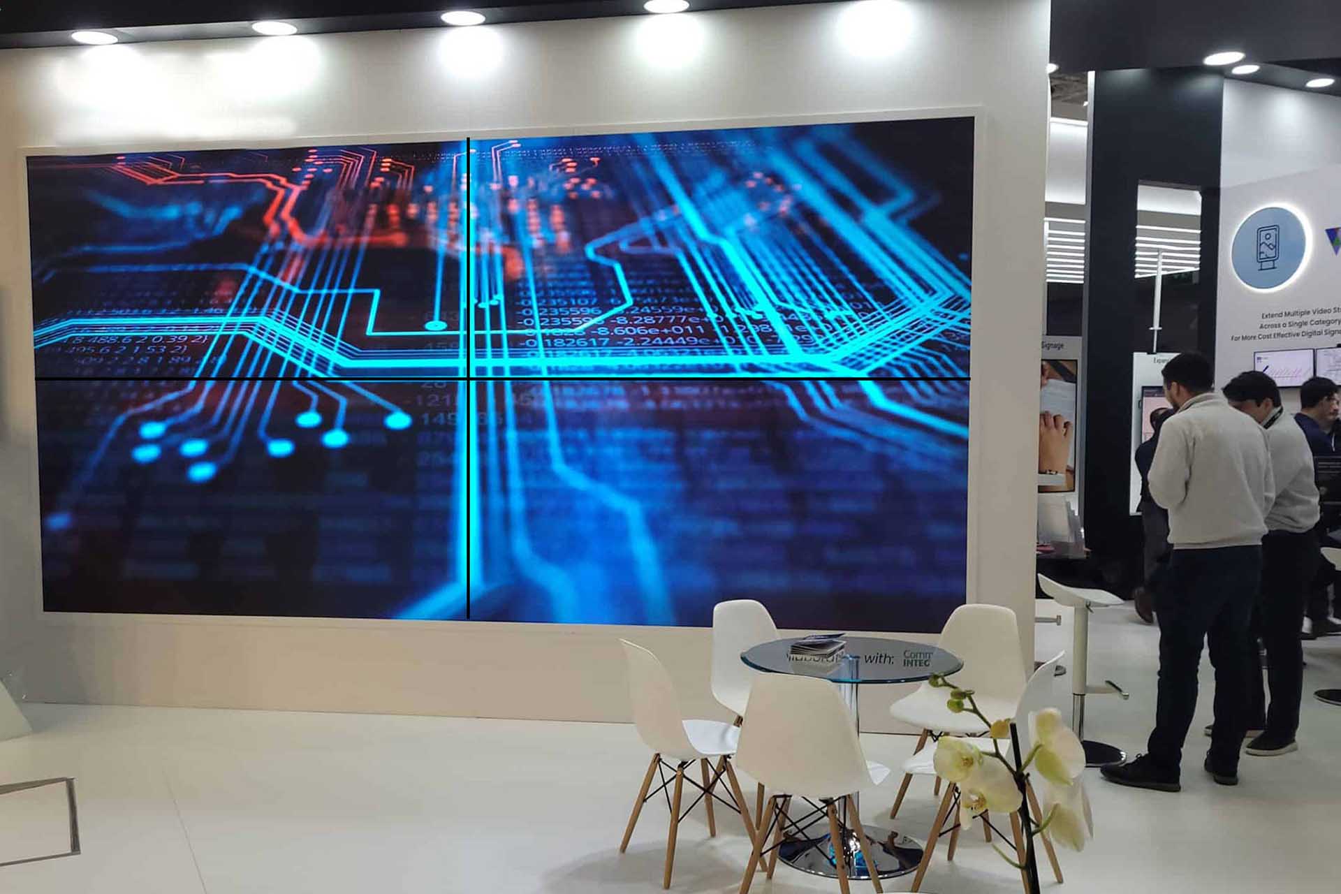 LCD video wall panel setup example